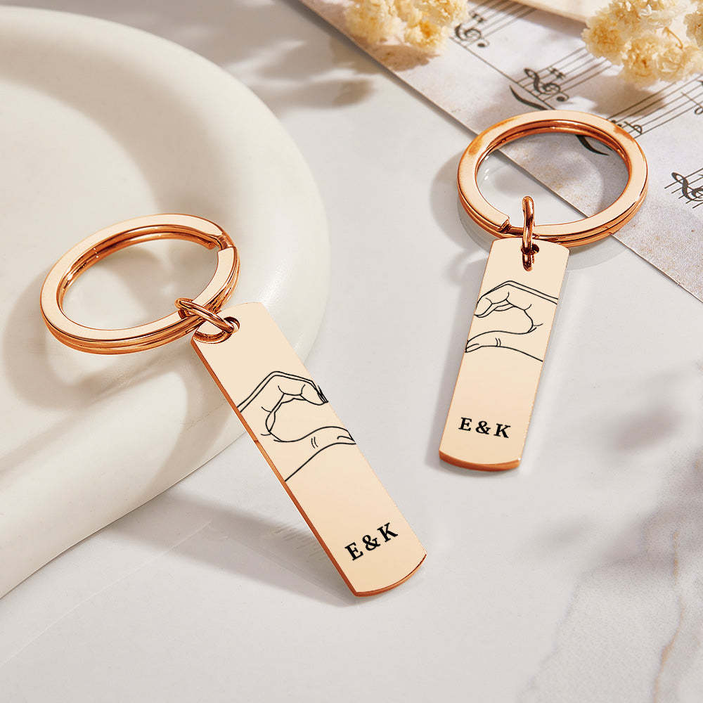 Portachiavi Personalizzato Con Codice Spotify Scansionabile A Due Mani E Un Cuore Portachiavi Personalizzati Con Brani Musicali Regalo Di San Valentino Per L'amante - tuacollananome