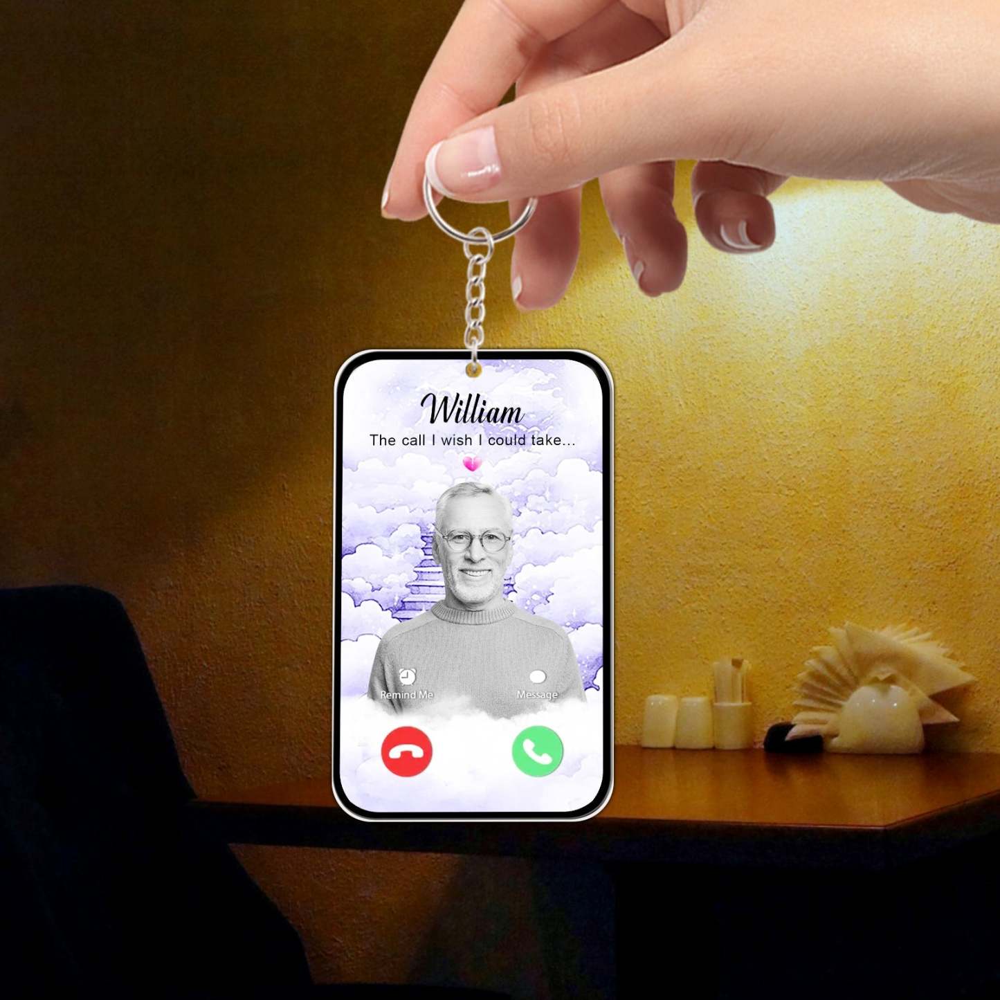 Famiglia - La Chiamata Che Vorrei Poter Ricevere - Portachiavi Acrilico Personalizzato - tuacollananome