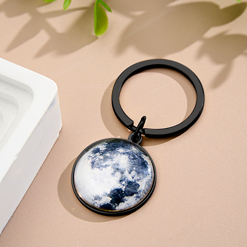 Portachiavi Personalizzato Con Data E Fase Lunare, Portachiavi Con Calendario E Luna Personalizzati, Portachiavi Con Luna Per Il Tuo Giorno Speciale, Regalo Di Anniversario - 