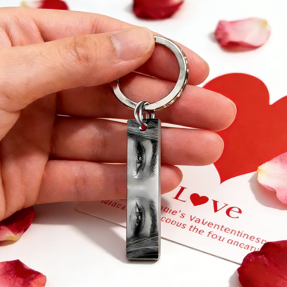 Personalized Eyes Keychain Custom Photo Drive Safe Keychain Customized Eye Photo Keyring  Gifts for Him