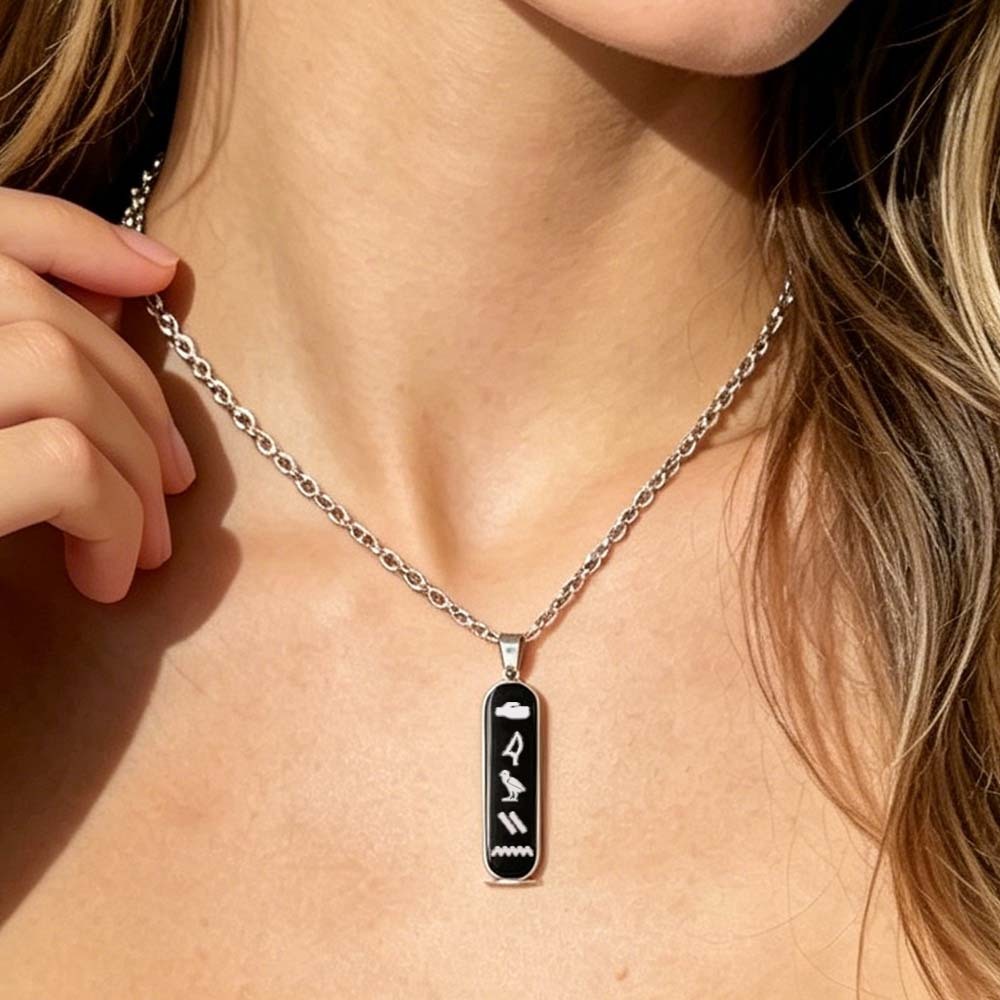 Collana Personalizzata Con Cartiglio Di Geroglifici Egiziani Regalo Personalizzato Di Gioielli Con Nome Antico Per Lei - 