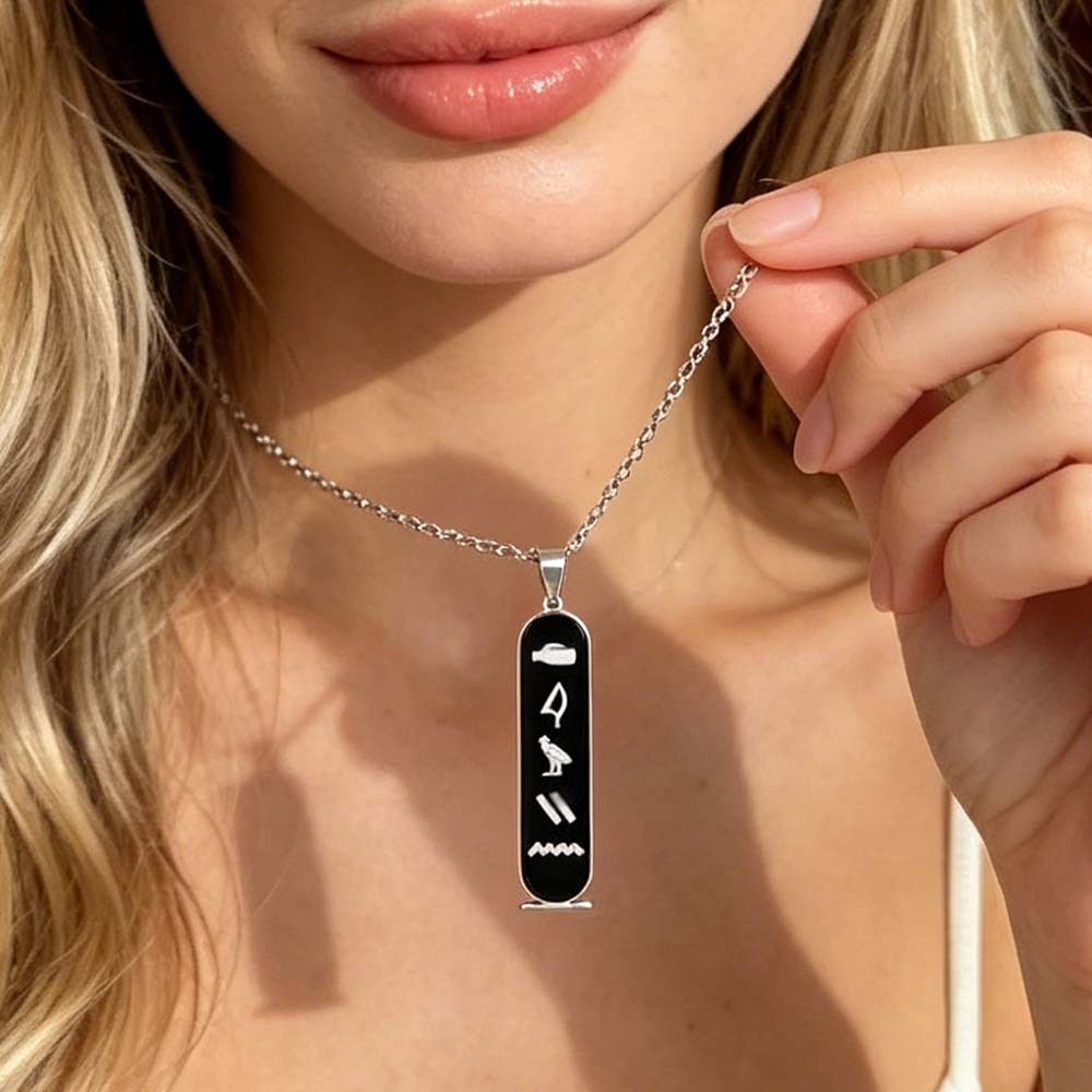 Collana Personalizzata Con Cartiglio Di Geroglifici Egiziani Regalo Personalizzato Di Gioielli Con Nome Antico Per Lei - 