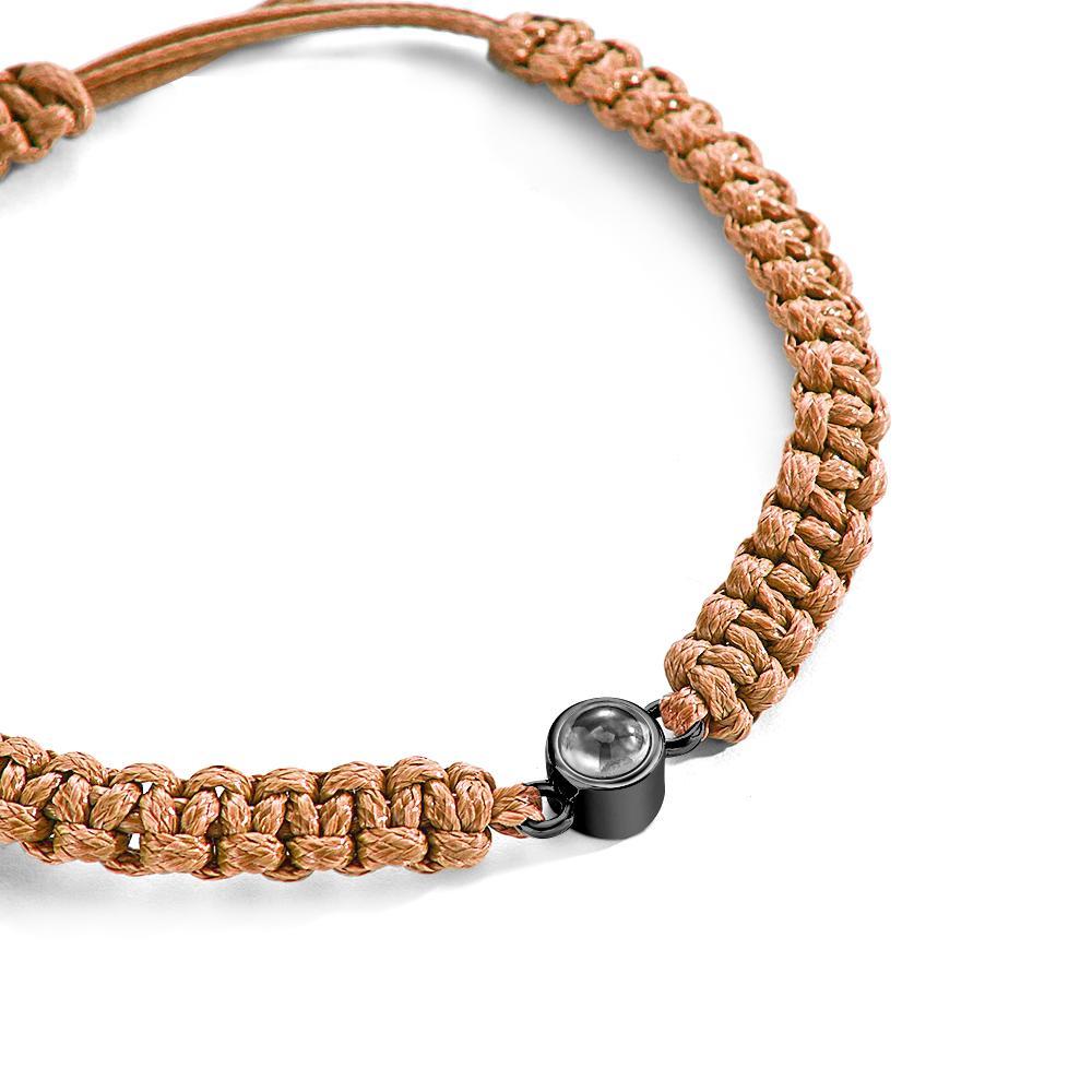 Bracciale Intrecciato Personalizzato Per Proiezione Fotografica Bracciale A Coda Di Pesce Bracciale Da Uomo Bracciale Intrecciato A Mano Regalo Per La Festa Del Papà Per Gli Uomini - tuacollananome