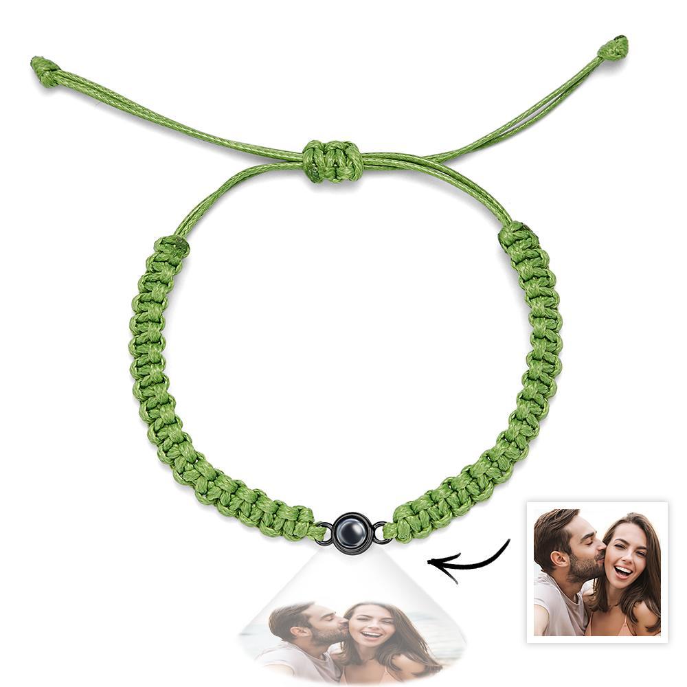 Bracciale Intrecciato Personalizzato Per Proiezione Fotografica Bracciale A Coda Di Pesce Bracciale Da Uomo Bracciale Intrecciato A Mano Regalo Per La Festa Del Papà Per Gli Uomini - tuacollananome