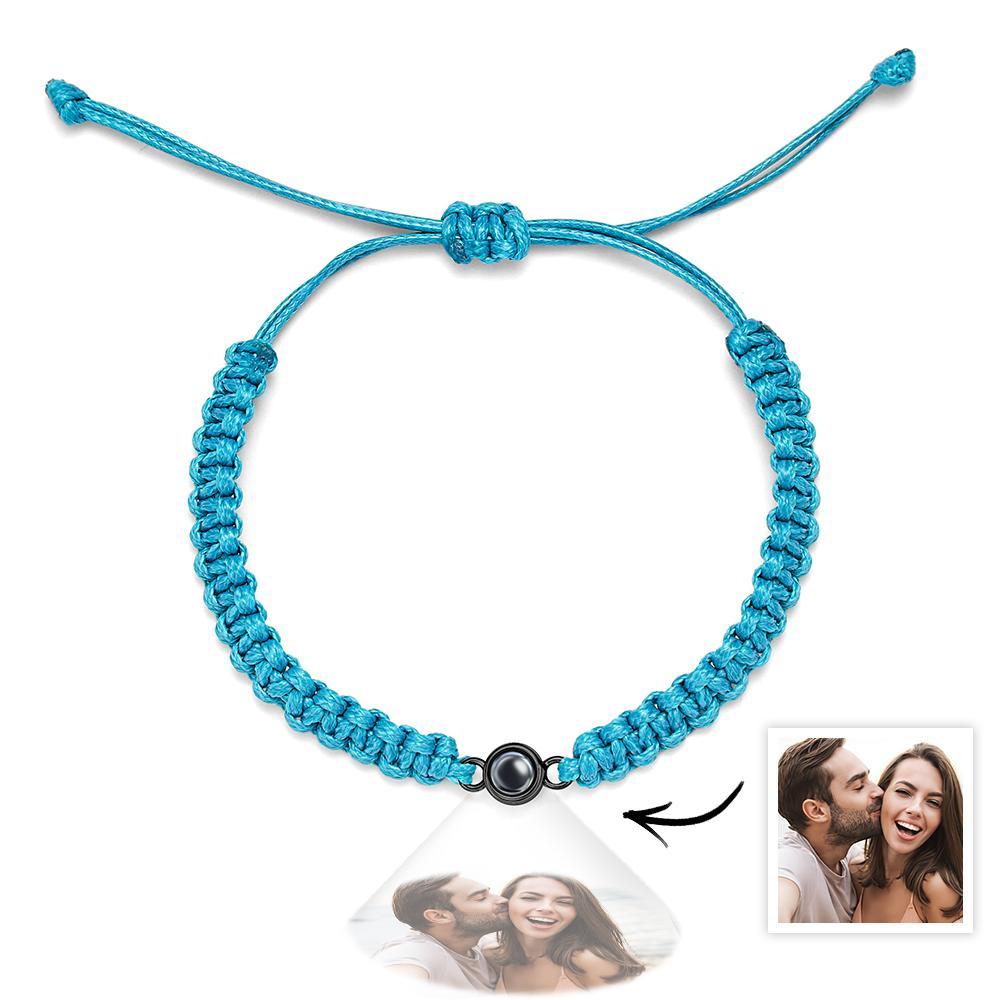 Bracciale Intrecciato Personalizzato Per Proiezione Fotografica Bracciale A Coda Di Pesce Bracciale Da Uomo Bracciale Intrecciato A Mano Regalo Per La Festa Del Papà Per Gli Uomini - tuacollananome