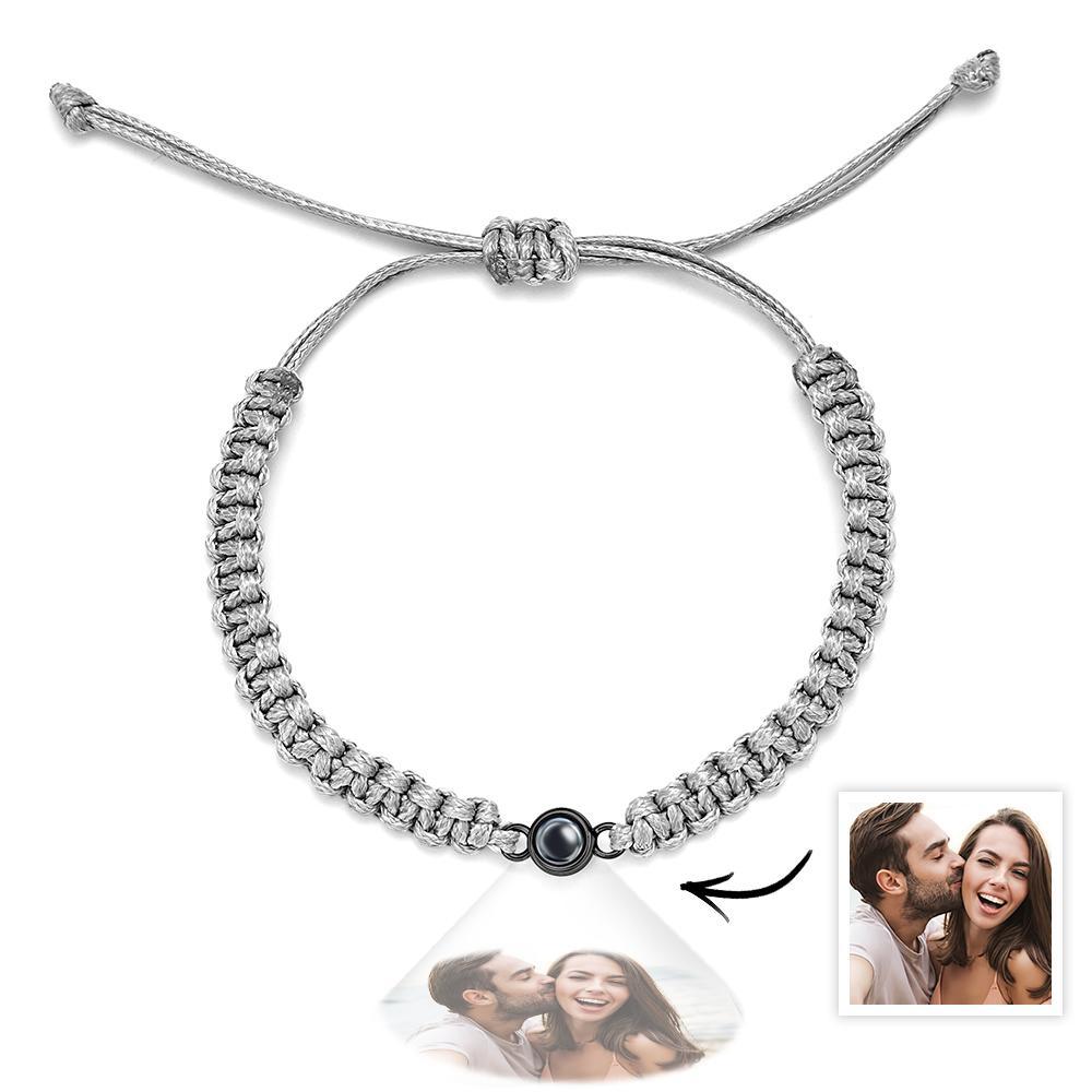 Bracciale Intrecciato Personalizzato Per Proiezione Fotografica Bracciale A Coda Di Pesce Bracciale Da Uomo Bracciale Intrecciato A Mano Regalo Per La Festa Del Papà Per Gli Uomini - tuacollananome