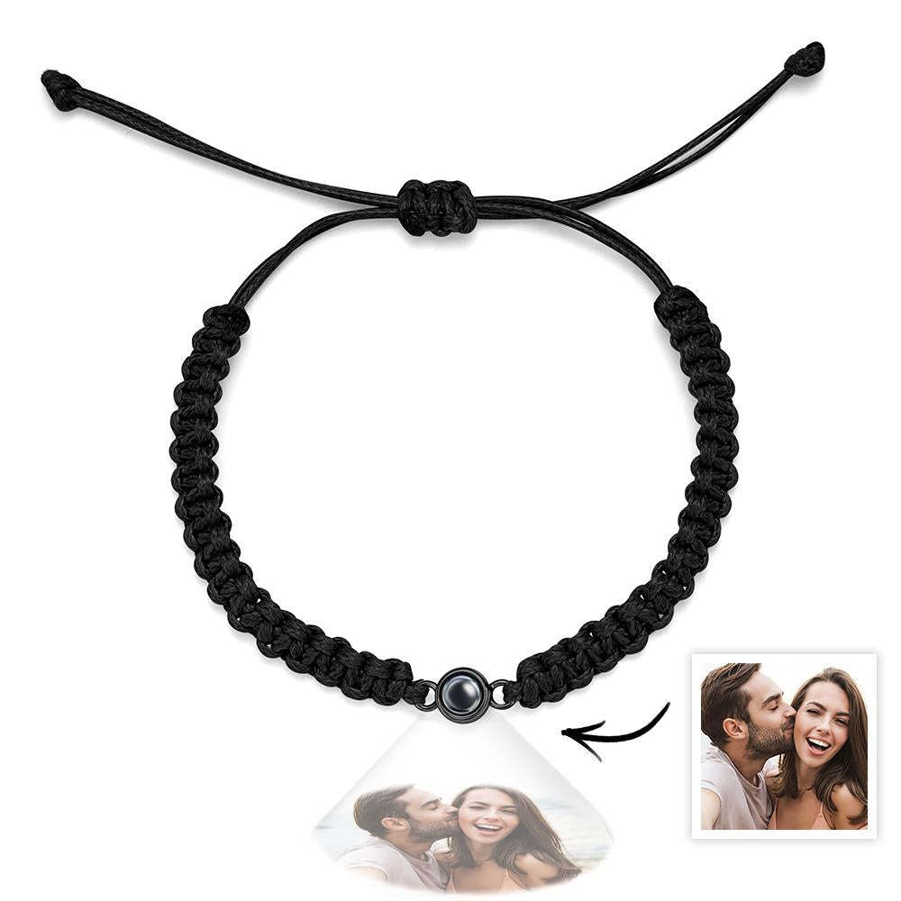 Bracciale Intrecciato Personalizzato Per Proiezione Fotografica Bracciale A Coda Di Pesce Bracciale Da Uomo Bracciale Intrecciato A Mano Regalo Per La Festa Del Papà Per Gli Uomini - tuacollananome