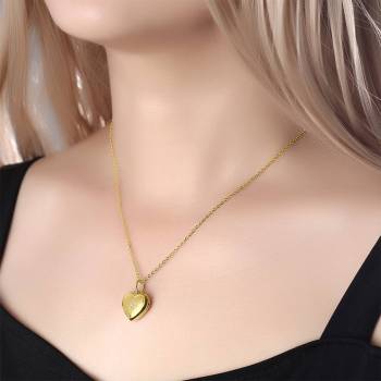 Star Printing Photo Locket Necklace 14k Gold Plated
