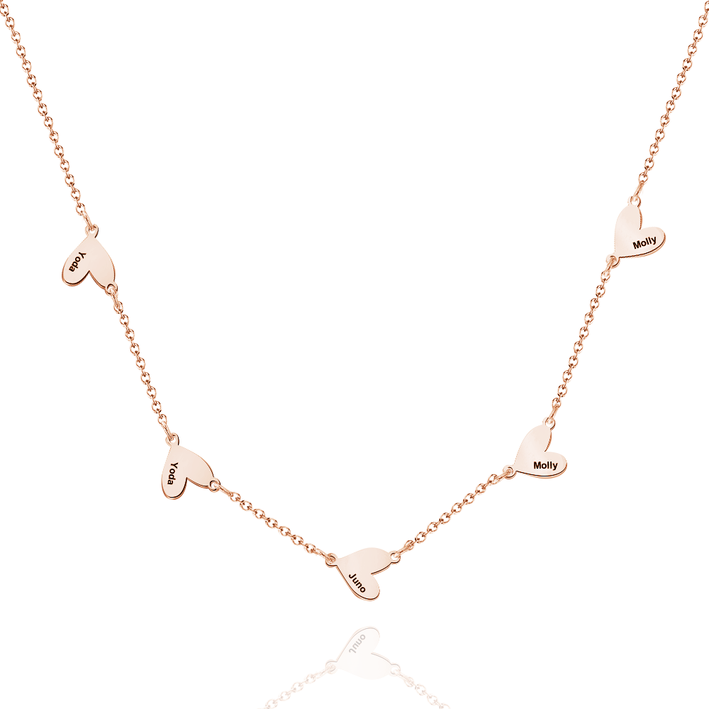 Collana Personalizzata Con Nome A Forma Di Cuore Per La Famiglia, Collana Personalizzata Con Più Nomi A Forma Di Cuore, Regali Per La Famiglia - 