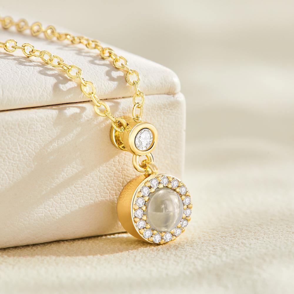 Collana Per Proiezione Fotografica Personalizzata Collana Con Foto Petite Halo, Regalo Per Donne - tuacollananome