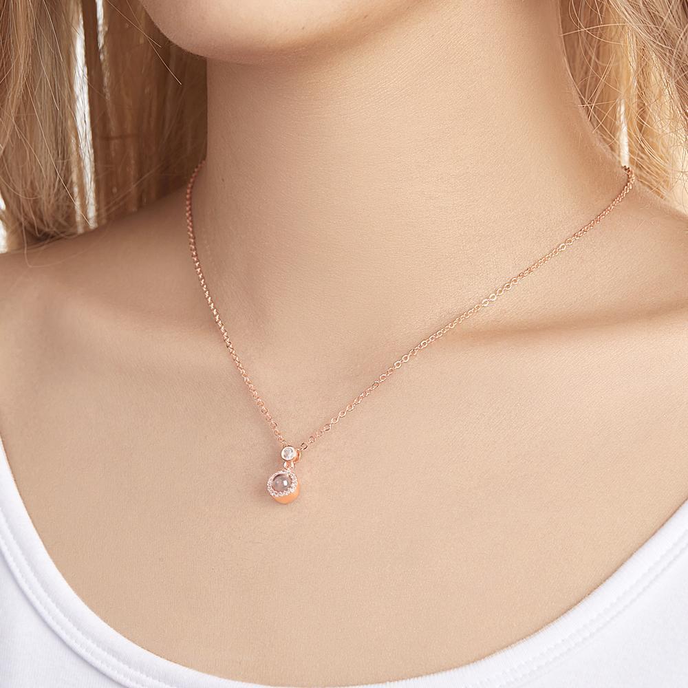 Collana Per Proiezione Fotografica Personalizzata Collana Con Foto Petite Halo, Regalo Per Donne - tuacollananome