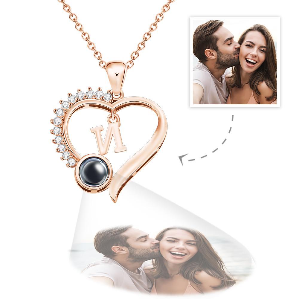 Collana Con Proiezione Personalizzata Regali Di Design A Forma Di Cuore Con Lettere Personalizzate - tuacollananome