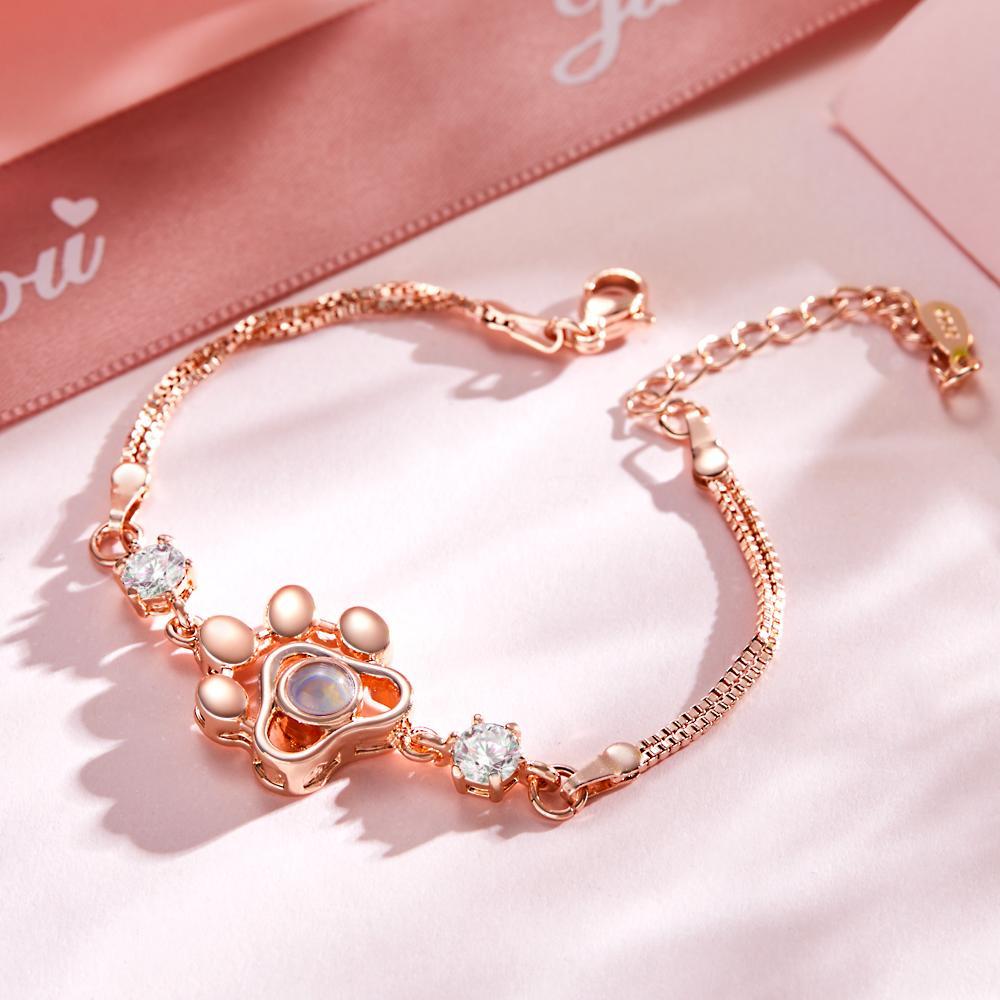 Bracciale Con Foto Personalizzato Bracciale Con Proiezione Zampa Di Animale Domestico Tema Per Animali Domestici - tuacollananome