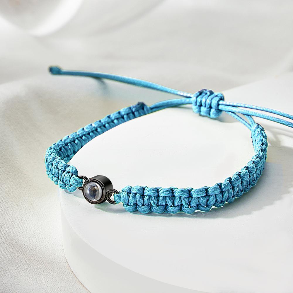 Bracciale Intrecciato Personalizzato Per Proiezione Fotografica Bracciale A Coda Di Pesce Bracciale Da Uomo Bracciale Intrecciato A Mano Regalo Per La Festa Del Papà Per Gli Uomini - tuacollananome