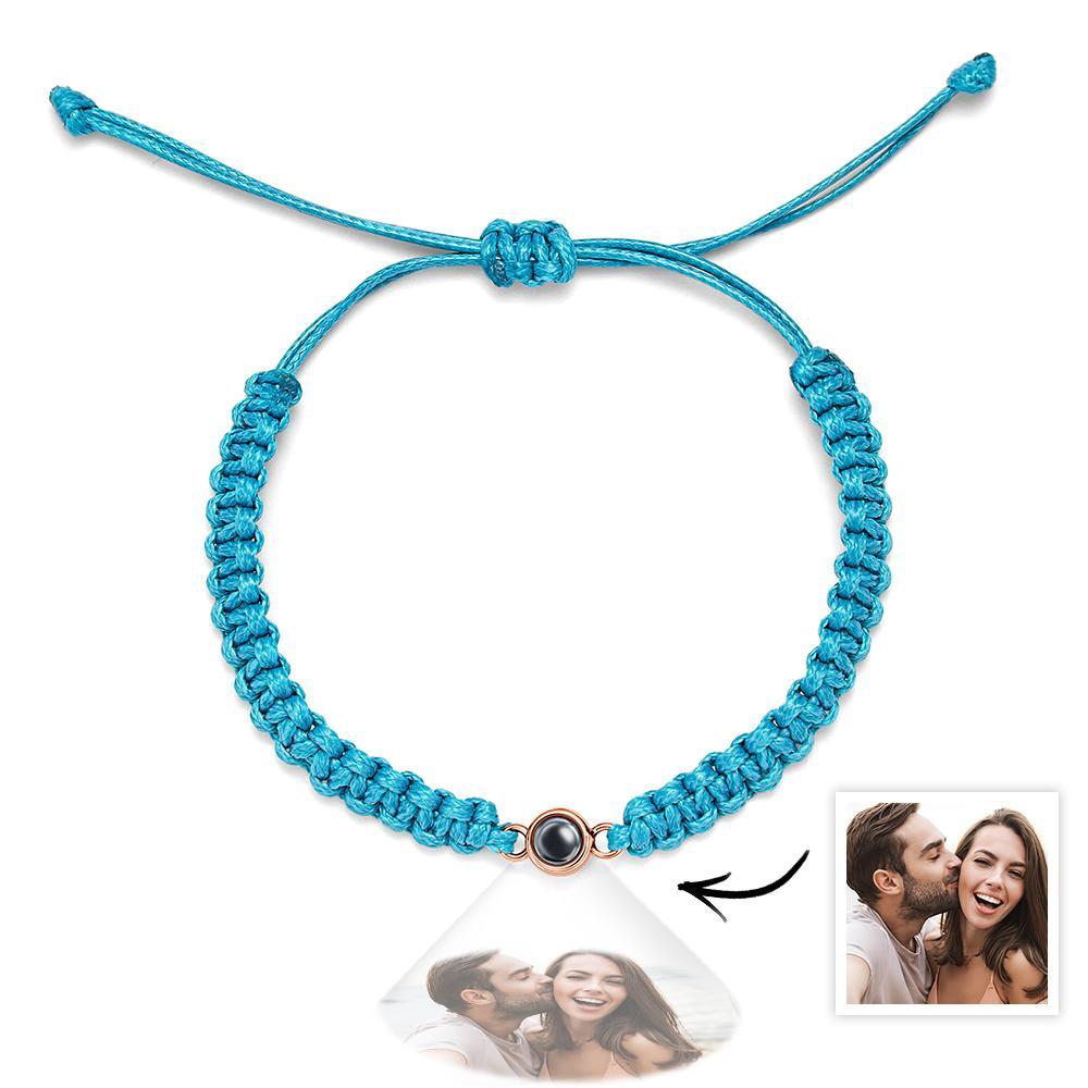 Bracciale Intrecciato Personalizzato Per Proiezione Fotografica Bracciale A Coda Di Pesce Bracciale Da Uomo Bracciale Intrecciato A Mano Regalo Per La Festa Del Papà Per Gli Uomini - tuacollananome