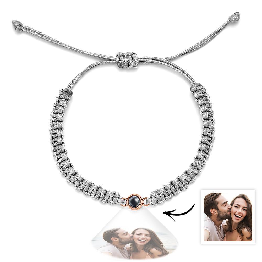 Bracciale Intrecciato Personalizzato Per Proiezione Fotografica Bracciale A Coda Di Pesce Bracciale Da Uomo Bracciale Intrecciato A Mano Regalo Per La Festa Del Papà Per Gli Uomini - tuacollananome