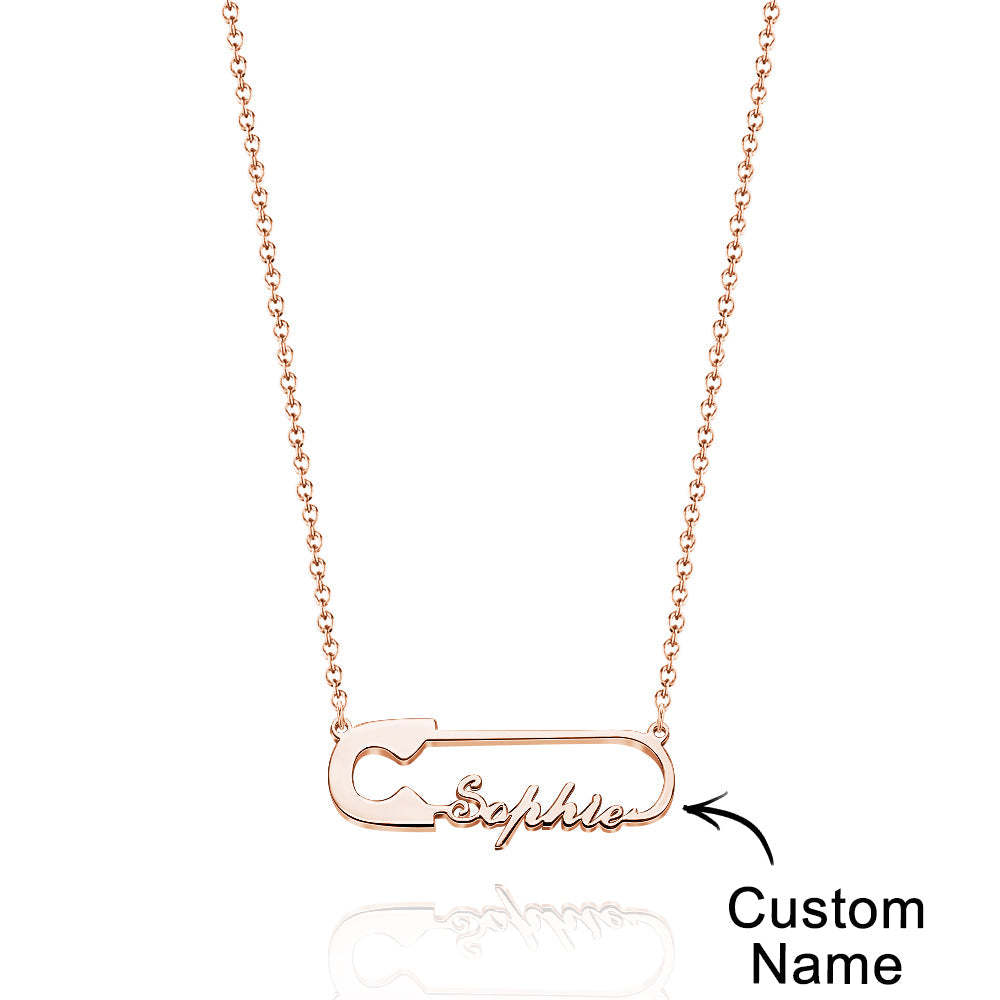 Collana Con Catena Con Nome Personalizzato Collana Con Graffetta Collana Con Nome Personalizzato - tuacollananome