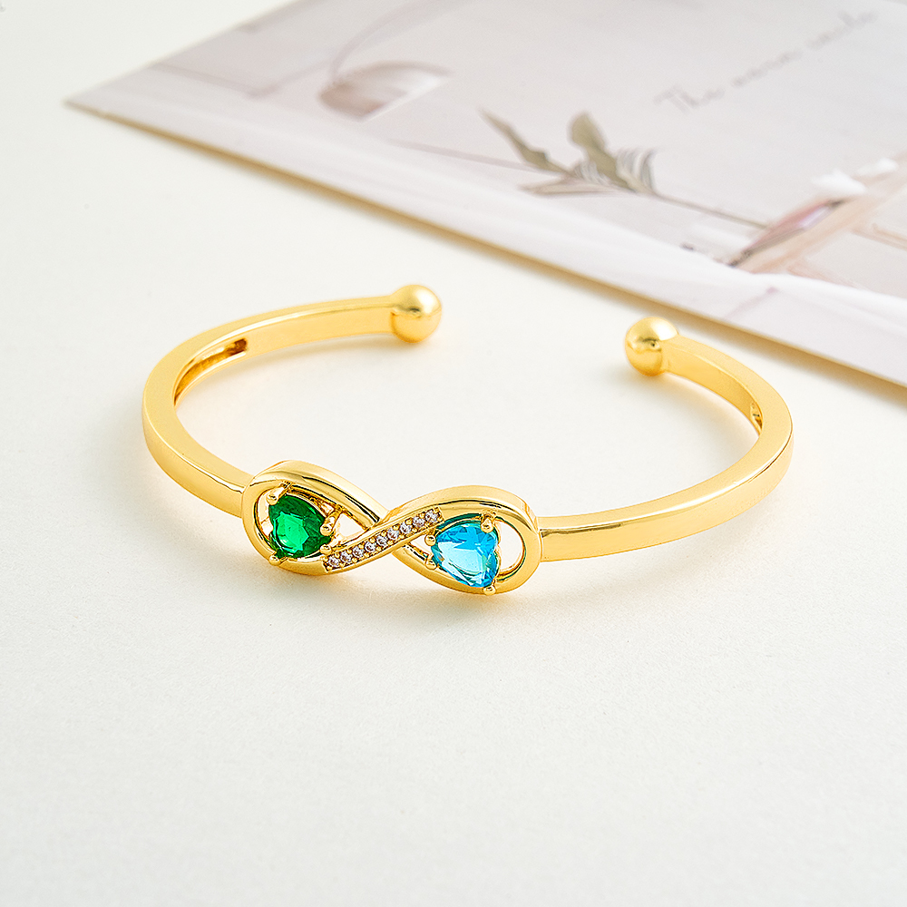 Bracciale Personalizzato Con Pietra Portafortuna Dell'infinito Bracciale Personalizzato Forever Link Bracciale Con Pietra Portafortuna Della Connessione Infinita Bracciale Per Madre E Figlia - 