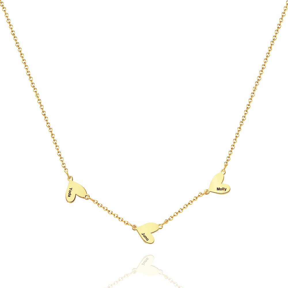 Collana Personalizzata Con Nome A Forma Di Cuore Per La Famiglia, Collana Personalizzata Con Più Nomi A Forma Di Cuore, Regali Per La Famiglia - 