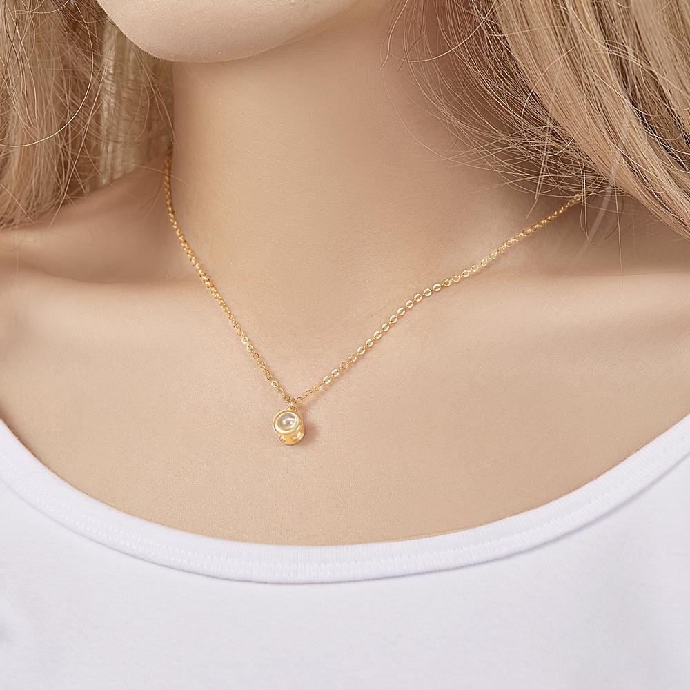 Collana Con Proiezione Di Foto Personalizzata Con Ciondolo Circolare Gioielli Carini Personalizzati Per La Mamma - tuacollananome