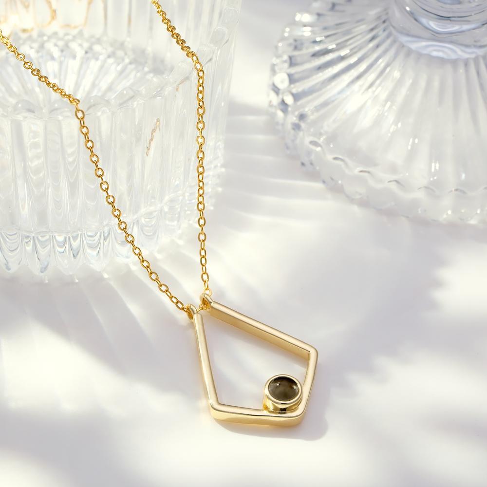 Collana Con Proiezione Fotografica Collana Commemorativa Poligonale Con Immagine Personalizzata - tuacollananome