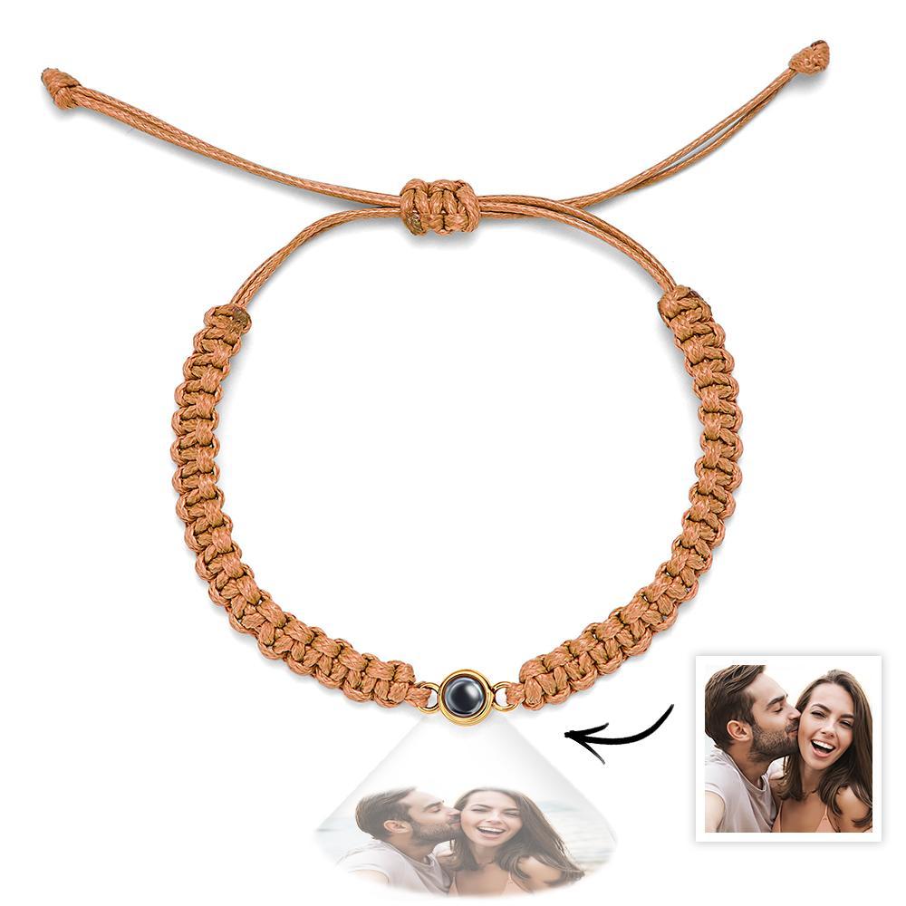 Bracciale Intrecciato Personalizzato Per Proiezione Fotografica Bracciale A Coda Di Pesce Bracciale Da Uomo Bracciale Intrecciato A Mano Regalo Per La Festa Del Papà Per Gli Uomini - tuacollananome