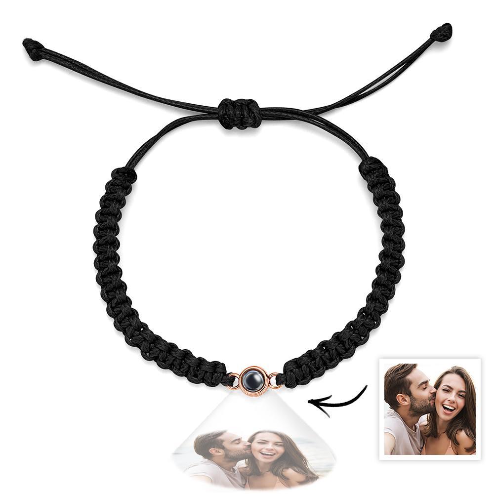 Bracciale Intrecciato Personalizzato Per Proiezione Fotografica Bracciale A Coda Di Pesce Bracciale Da Uomo Bracciale Intrecciato A Mano Regalo Per La Festa Del Papà Per Gli Uomini - tuacollananome