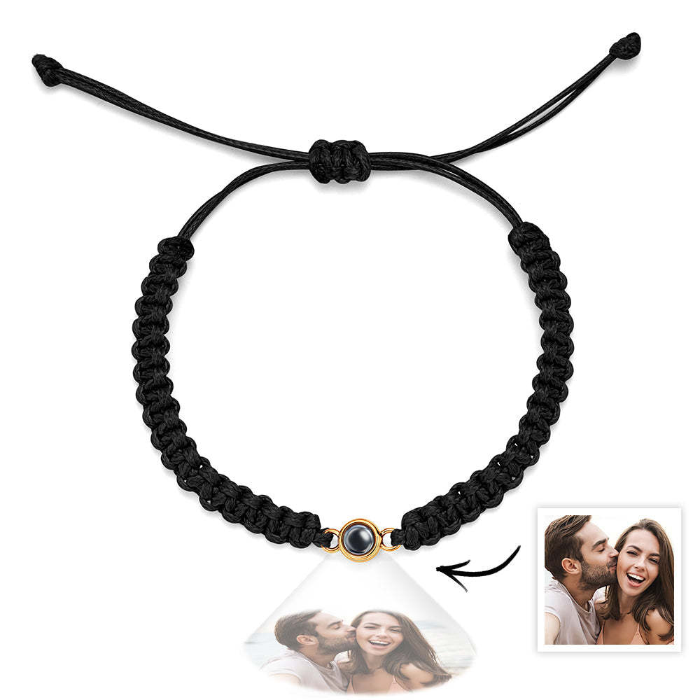 Bracciale Intrecciato Personalizzato Per Proiezione Fotografica Bracciale A Coda Di Pesce Bracciale Da Uomo Bracciale Intrecciato A Mano Regalo Per La Festa Del Papà Per Gli Uomini - tuacollananome