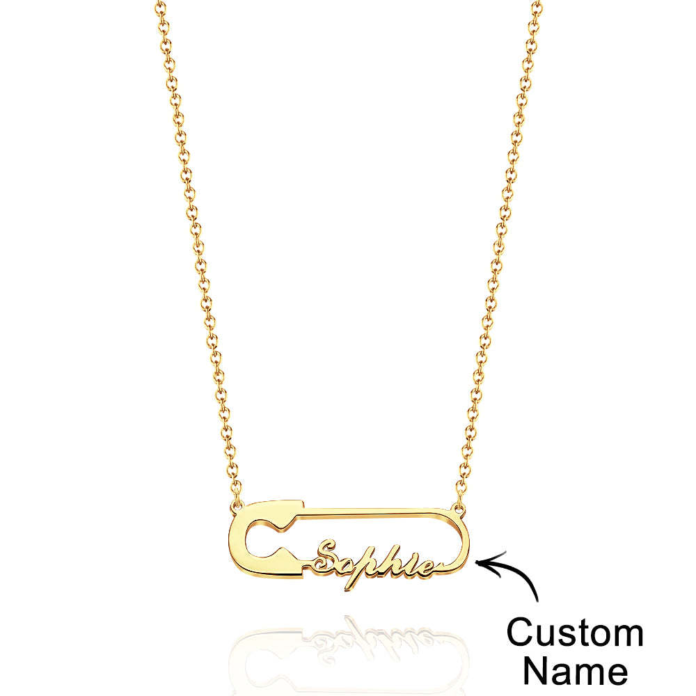 Collana Con Catena Con Nome Personalizzato Collana Con Graffetta Collana Con Nome Personalizzato - tuacollananome