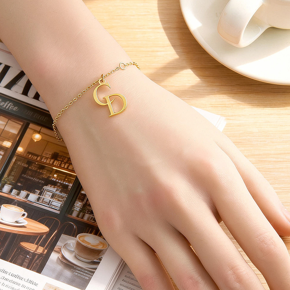 Custom Double Initial Bracelet – Two Letters, One Bond Symbol of Connection & Love Gifts For Her 