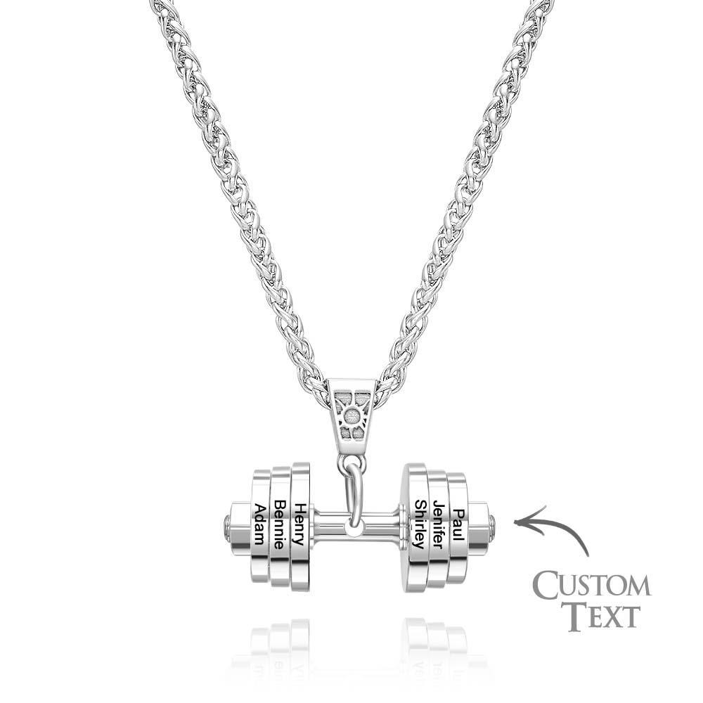 Collana Personalizzata Con Ciondolo Con Manubri Dad, Ciondolo Alla Moda, Regalo Per La Festa Del Papà - tuacollananome