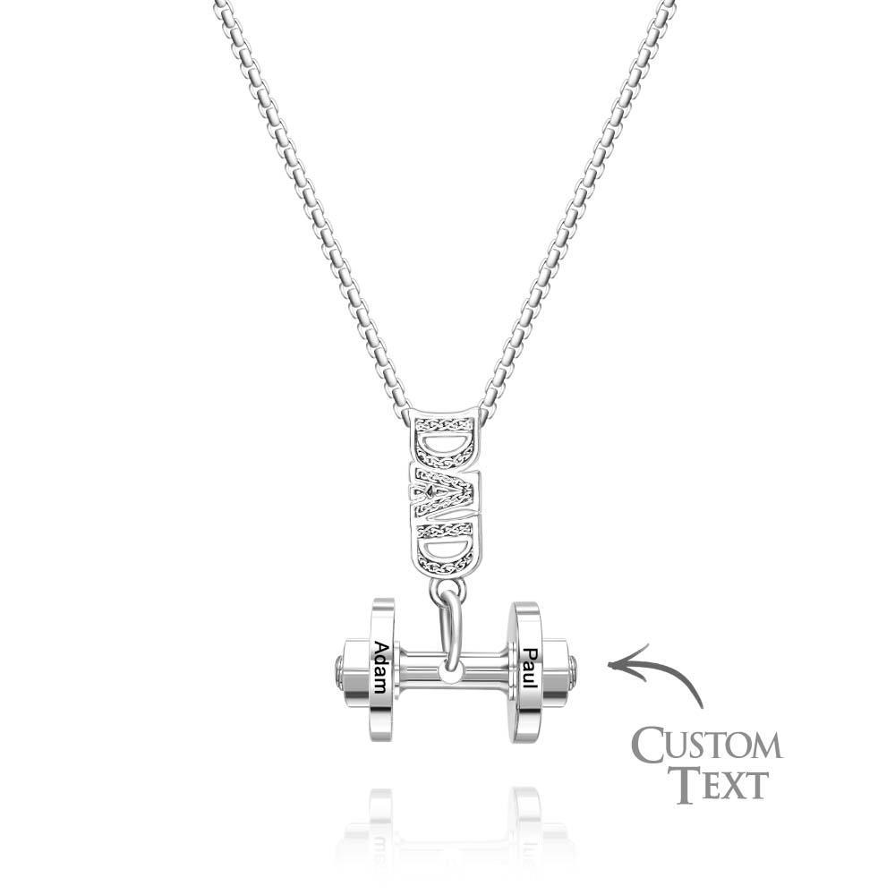 Collana Personalizzata Con Ciondolo Con Manubri Dad, Ciondolo Alla Moda, Regalo Per La Festa Del Papà - tuacollananome