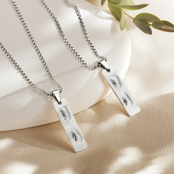 Collana Con Foto Personalizzata Con Occhi Collana Con Foto Personalizzata Su Entrambi I Lati Per Te E Lui/lei - 