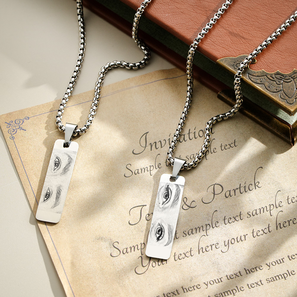 Collana Con Foto Personalizzata Con Occhi Collana Con Foto Personalizzata Su Entrambi I Lati Per Te E Lui/lei - 