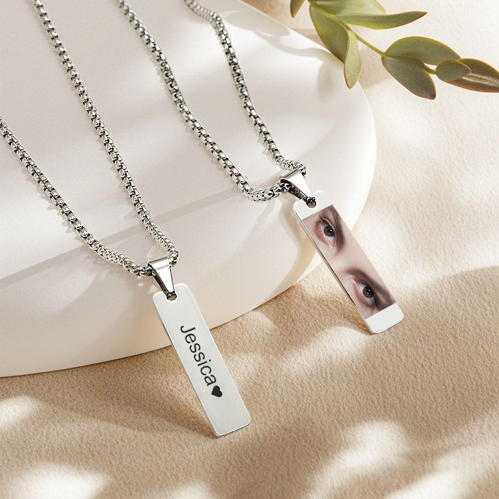 Collana Con Foto Personalizzata Con Occhi Colorati, Il Regalo Migliore Per Lei - 