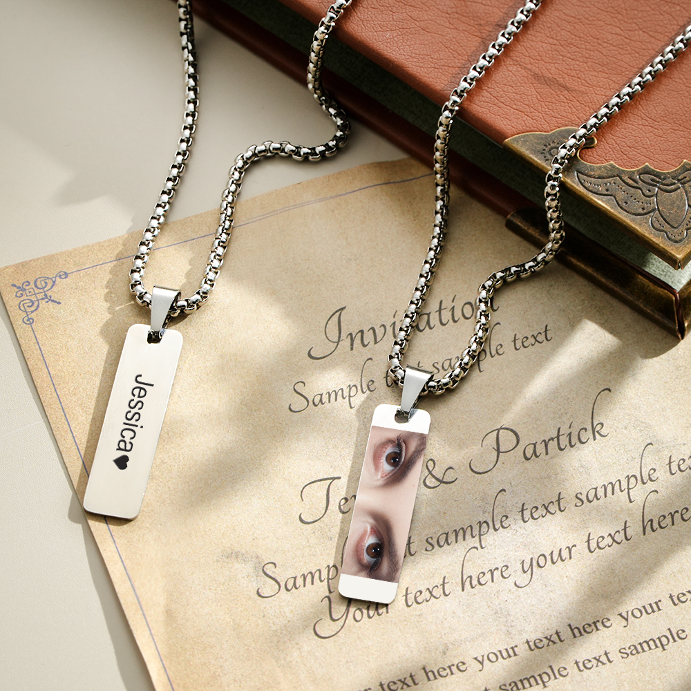 Collana Con Foto Personalizzata Con Occhi Colorati, Il Regalo Migliore Per Lei - 