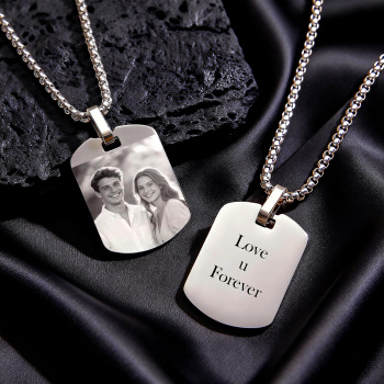 Collana Con Foto Personalizzata, Ciondolo Con Foto Personalizzata, Regalo Commemorativo Per Uomo, Papà, Fidanzato - 