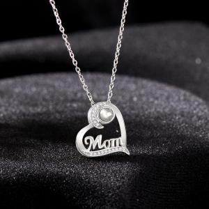Collana Con Proiezione Personalizzata Regali A Forma Di Cuore Per La Mamma - tuacollananome
