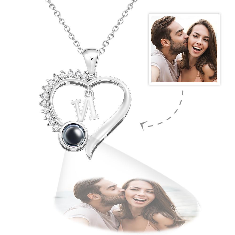 Collana Con Proiezione Personalizzata Regali Di Design A Forma Di Cuore Con Lettere Personalizzate - tuacollananome