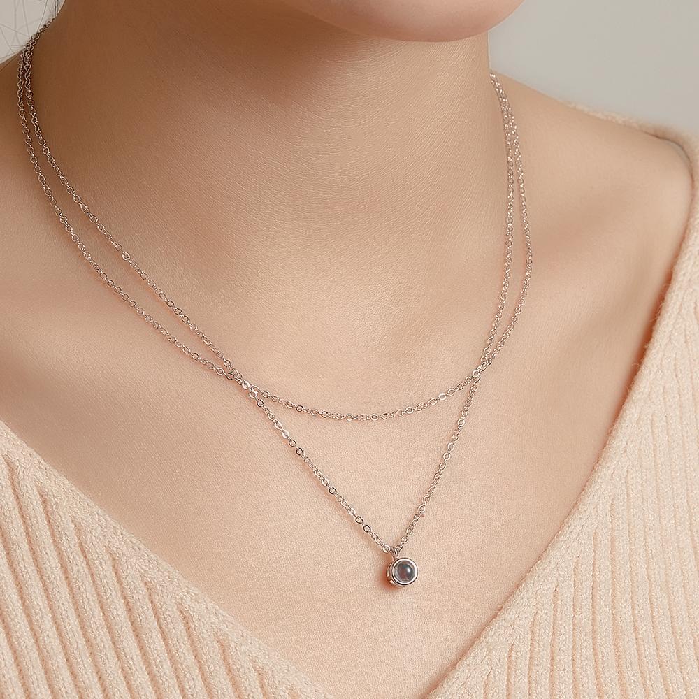 Collana Personalizzata A Strati Collana Personalizzata Per Proiezione Di Foto Regali Di Anniversario Per Lei - tuacollananome
