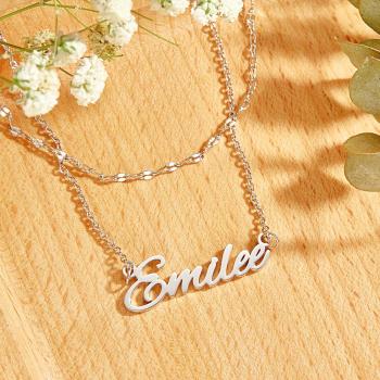 Collana Personalizzata A Strati Collana Con Nome Personalizzato Regali Di Anniversario Per Lei - tuacollananome