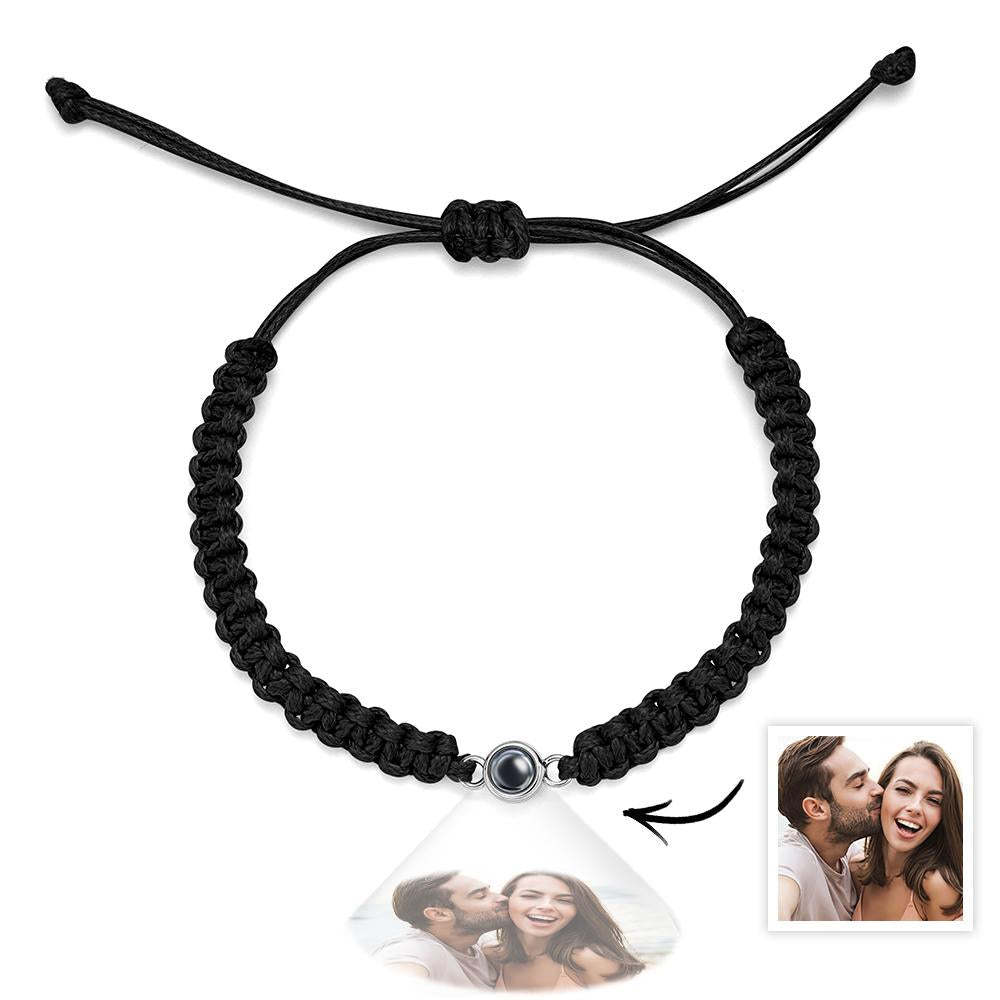 Bracciale Intrecciato Personalizzato Per Proiezione Fotografica Bracciale A Coda Di Pesce Bracciale Da Uomo Bracciale Intrecciato A Mano Regalo Per La Festa Del Papà Per Gli Uomini - tuacollananome