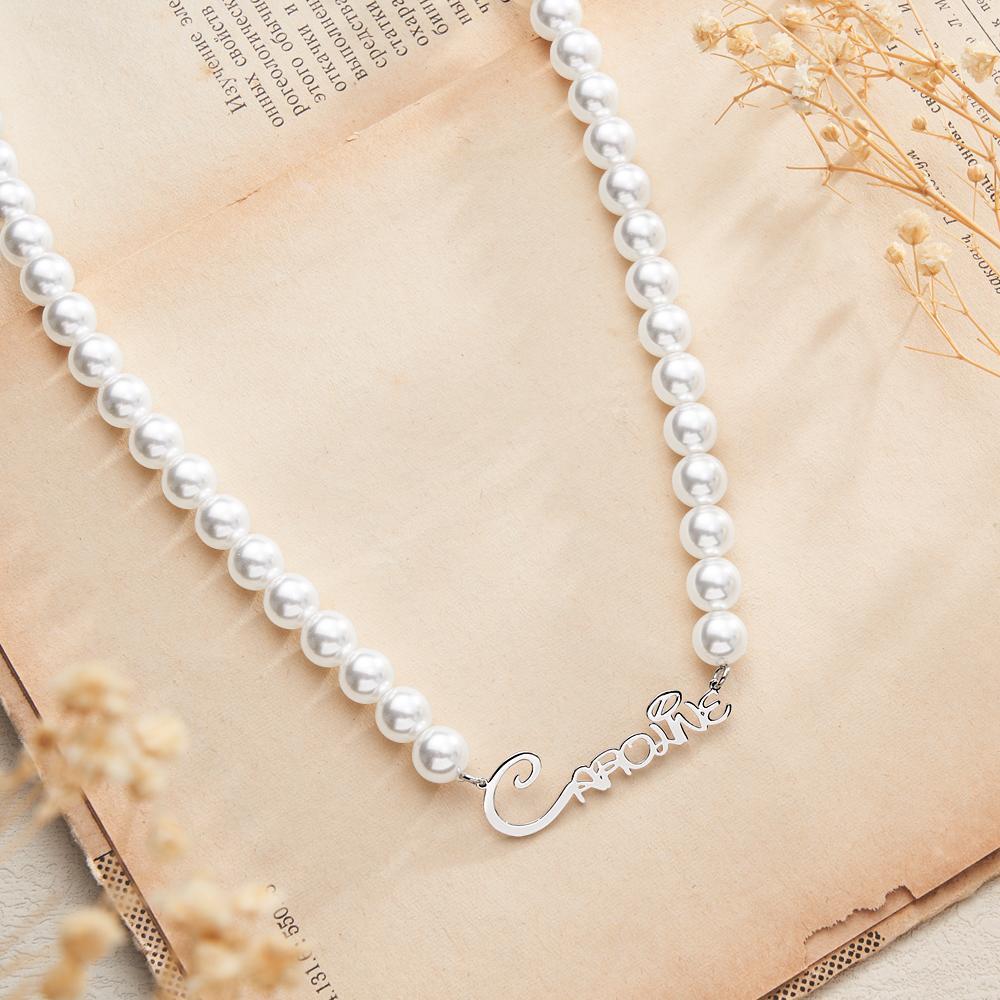 Collana Di Perle Con Nome Personalizzato, Regalo Per Ragazza Classica - tuacollananome