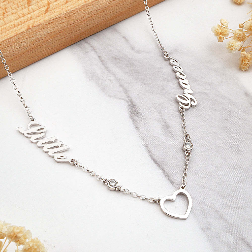 Collana Personalizzata Con Nome A Cuore Per Amanti, Regalo D'amore Per Lei - tuacollananome