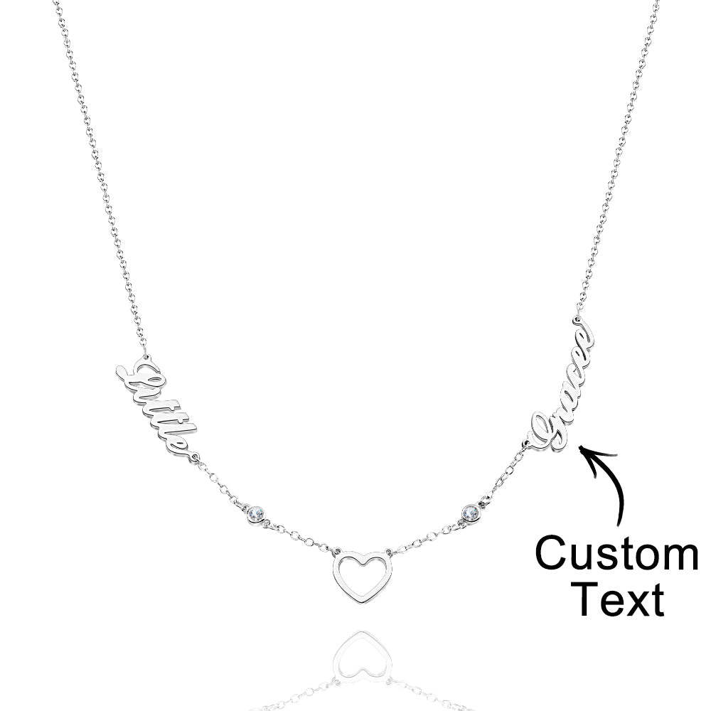 Collana Personalizzata Con Nome A Cuore Per Amanti, Regalo D'amore Per Lei - tuacollananome