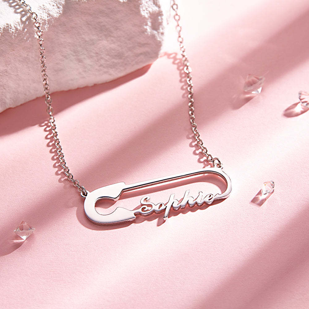 Collana Con Catena Con Nome Personalizzato Collana Con Graffetta Collana Con Nome Personalizzato - tuacollananome
