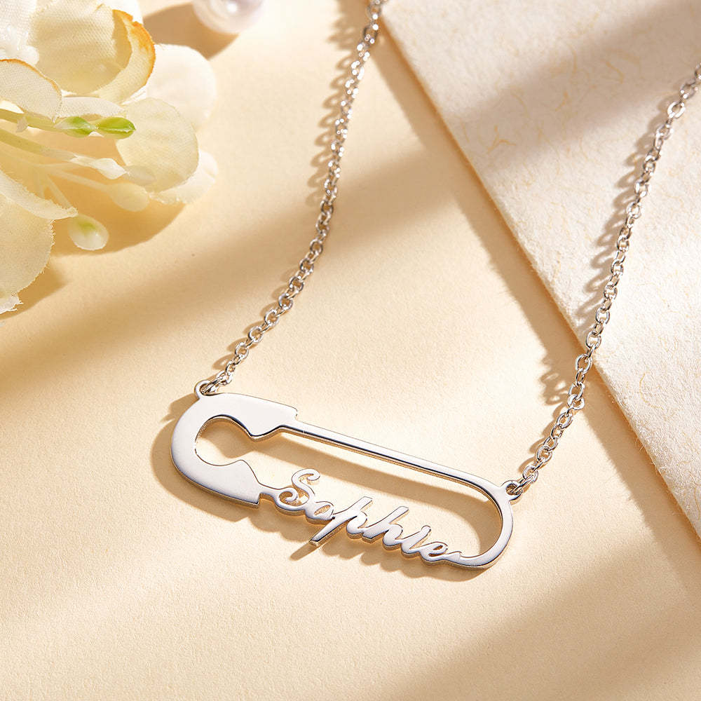 Collana Con Catena Con Nome Personalizzato Collana Con Graffetta Collana Con Nome Personalizzato - tuacollananome
