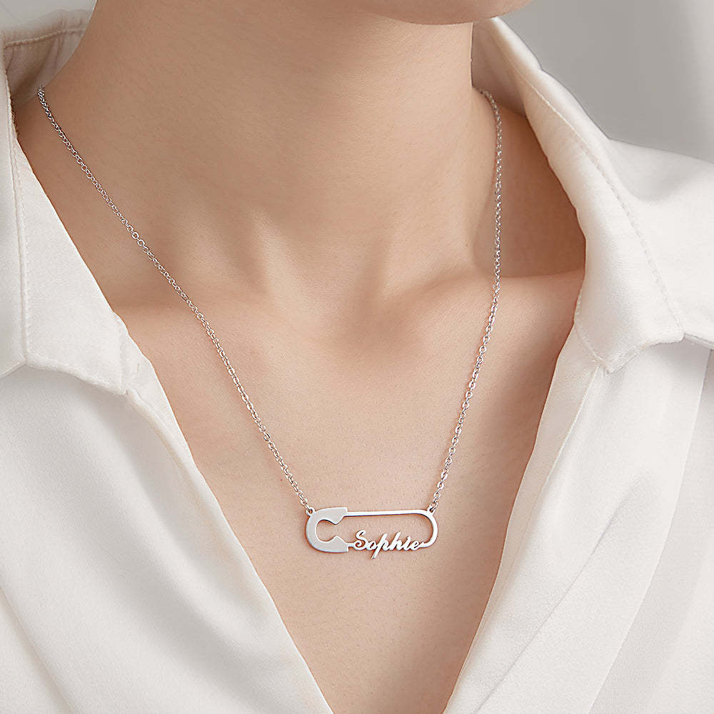 Collana Con Catena Con Nome Personalizzato Collana Con Graffetta Collana Con Nome Personalizzato - tuacollananome