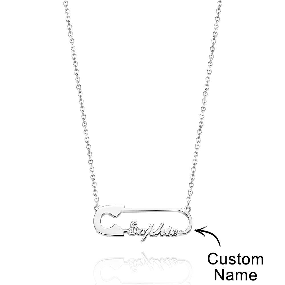 Collana Con Catena Con Nome Personalizzato Collana Con Graffetta Collana Con Nome Personalizzato - tuacollananome