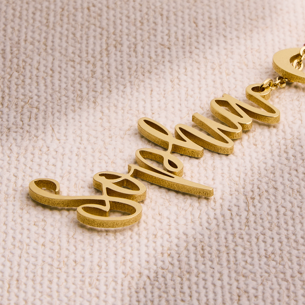 Collana Con Ciondolo A Forma Di Cuore Con Nome Personalizzato Per Donna, Collana A Y Personalizzata Con Nome E Ciondolo A Forma Di Cuore, Regalo Di San Valentino - 